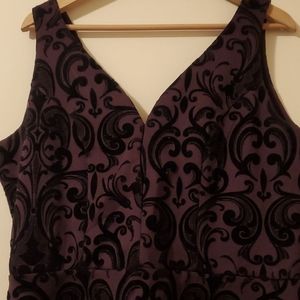 Maurices purple/ black jacquard high low dress